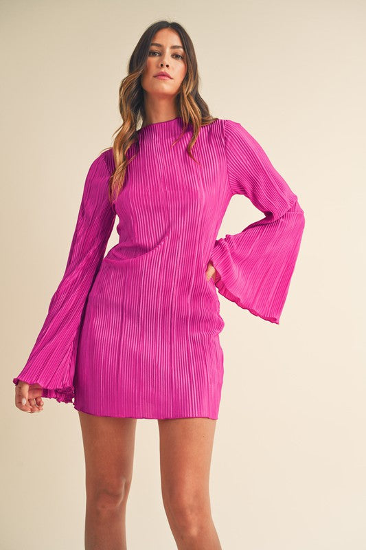 Load image into Gallery viewer, Bell Sleeve Mini Dress
