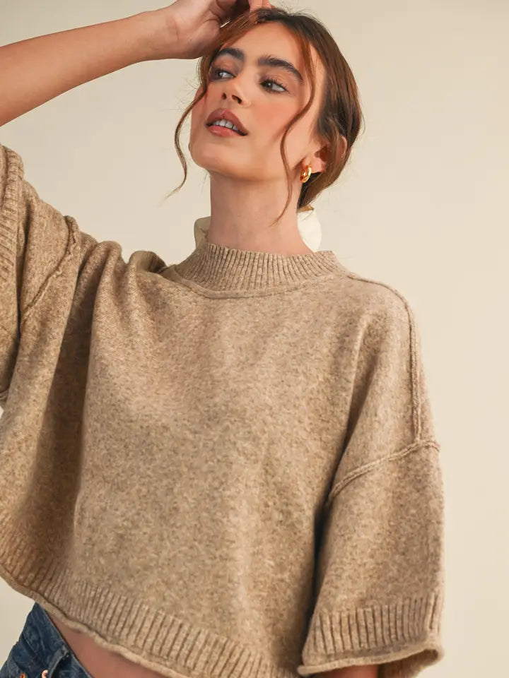 Marled Short Sleeve Sweater