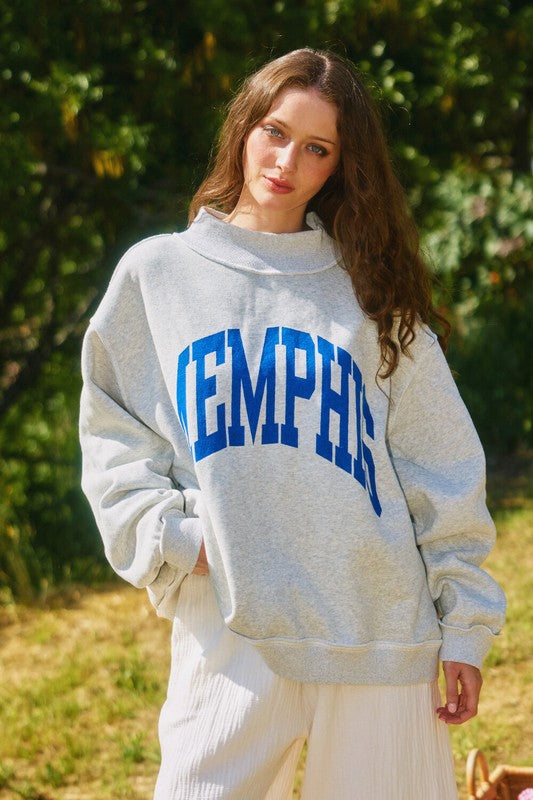 Memphis Reversible Mock Neck Sweatshirt