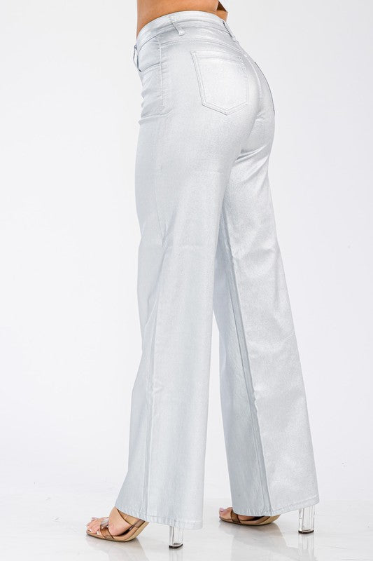 High Waisted Metallic Pant