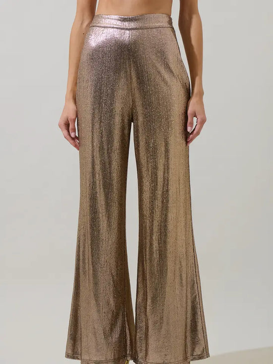 Metallic Wide Leg Pant
