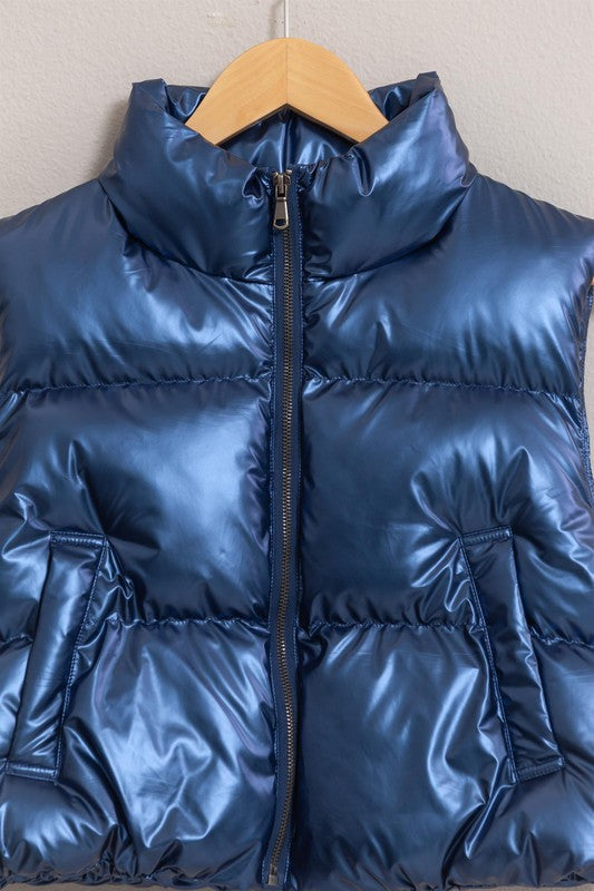 Metallic Puffer Vest