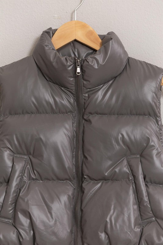 Metallic Puffer Vest