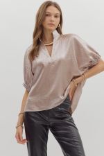 Metallic Dolman Top In Champagne