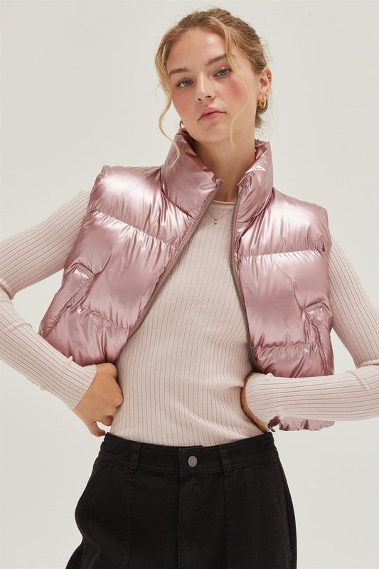 Metallic Puffer Vest