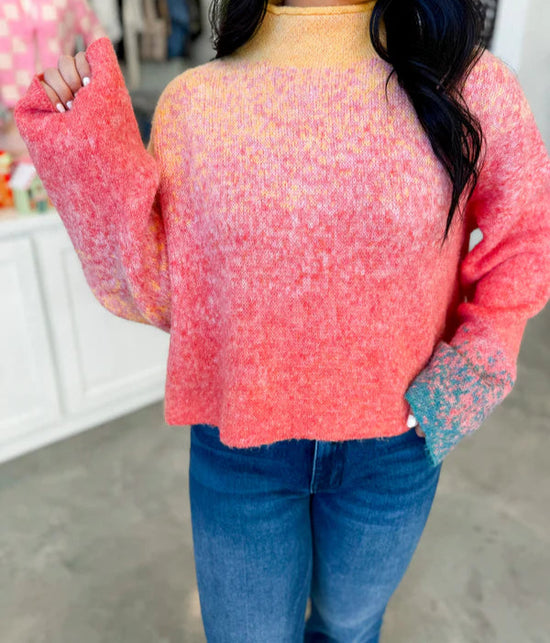 Mix Yarn Mock Sweater