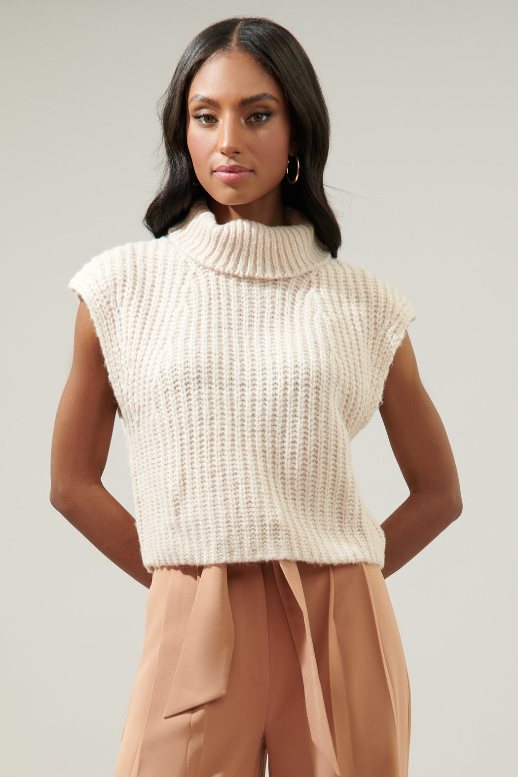 Monica Cropped Turtleneck Sweater