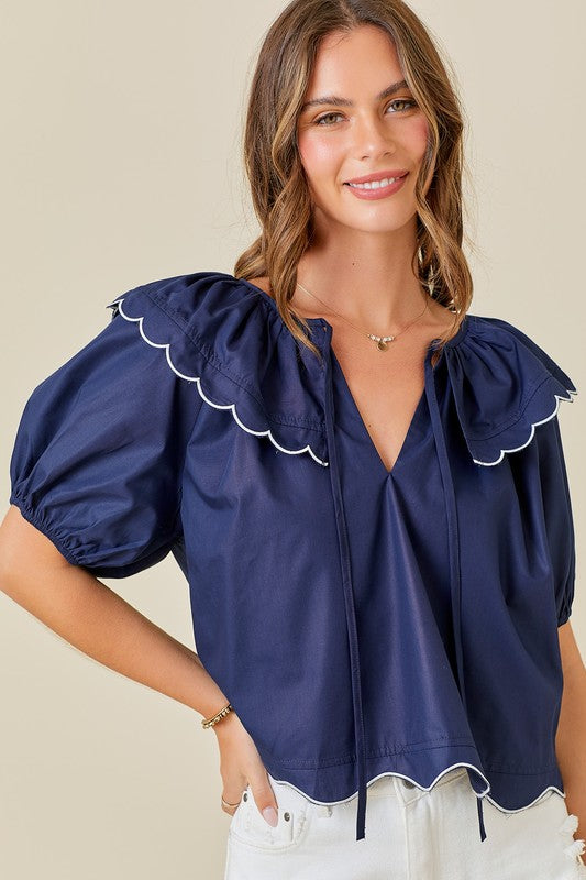 Scallop Hem Top