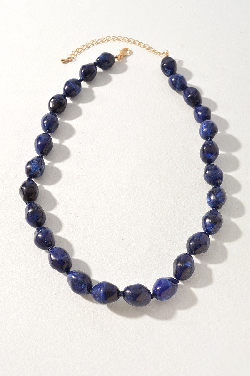 Oval Beaded Statement Necklace