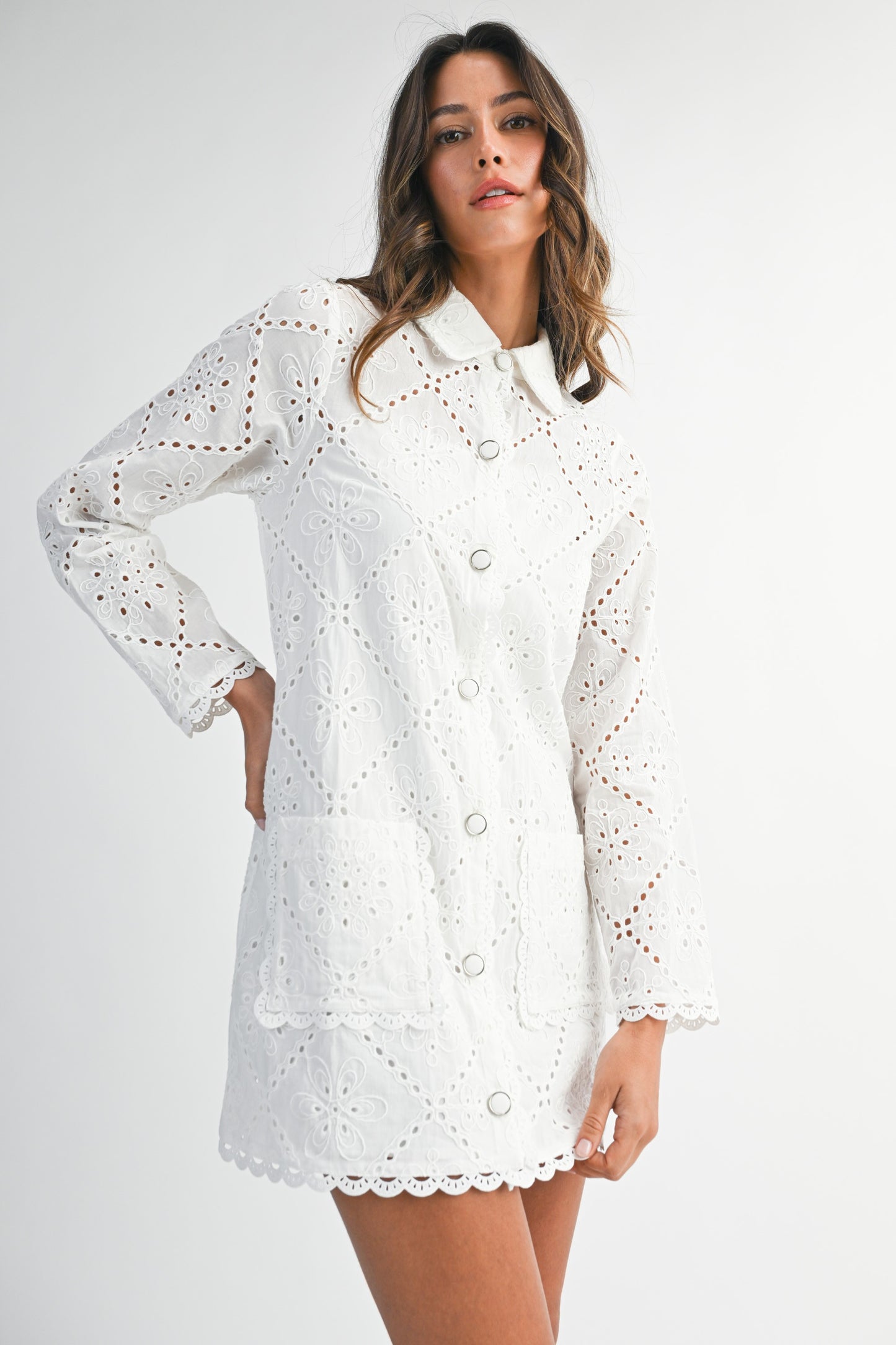 Eyelet Mini Dress