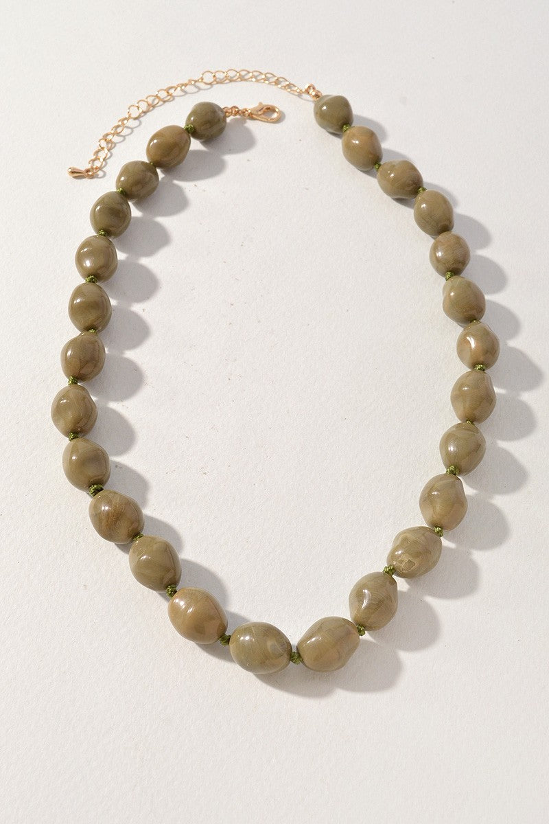 Oval Beaded Statement Necklace