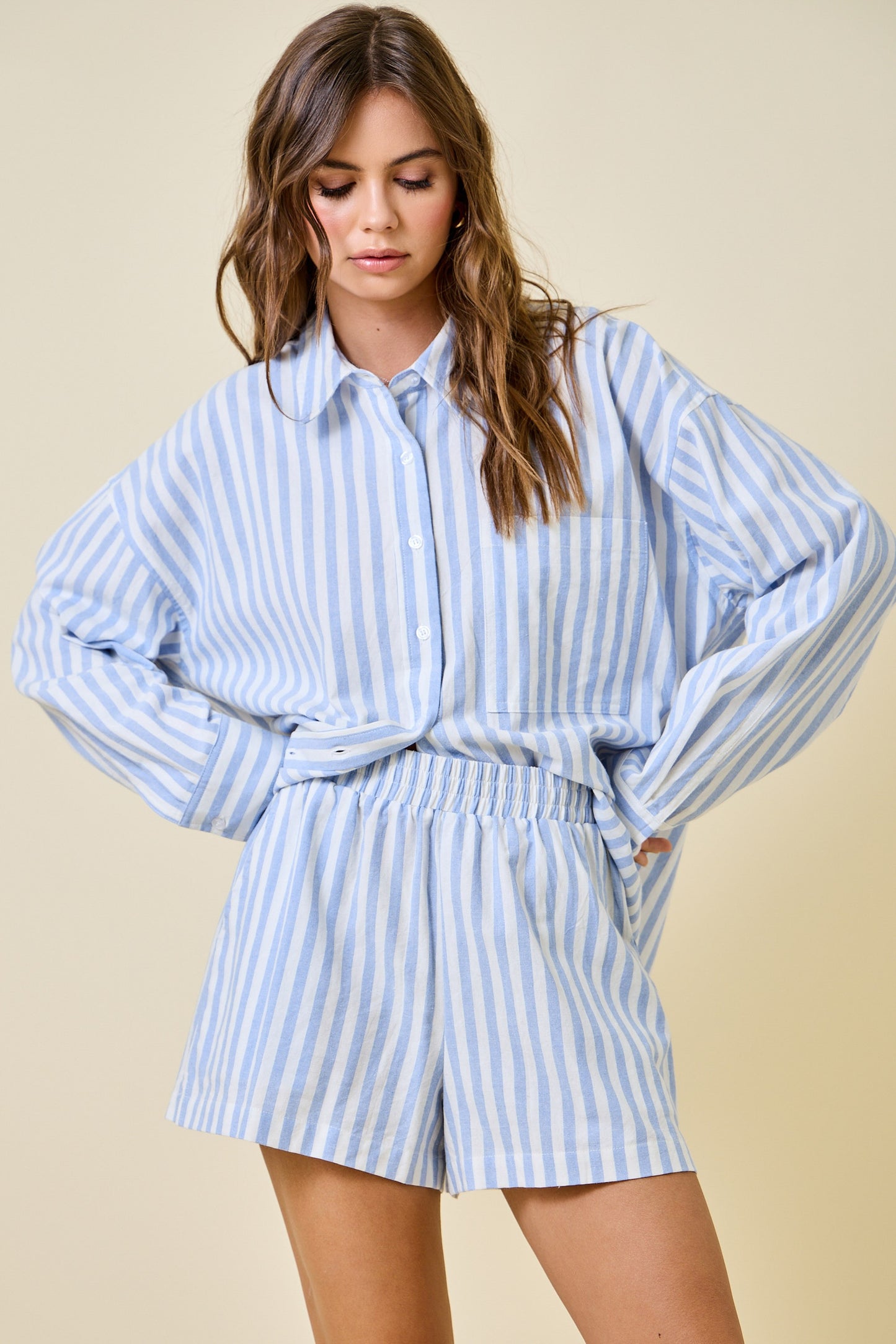 Oversize Stripe Button Down