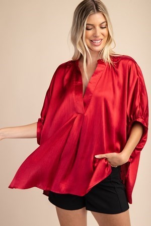 Oversized Satin Blouse