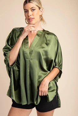 Oversized Satin Blouse