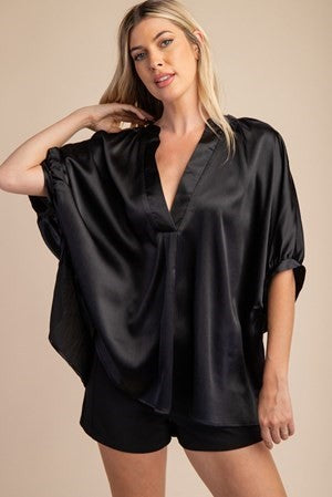 Oversized Satin Blouse