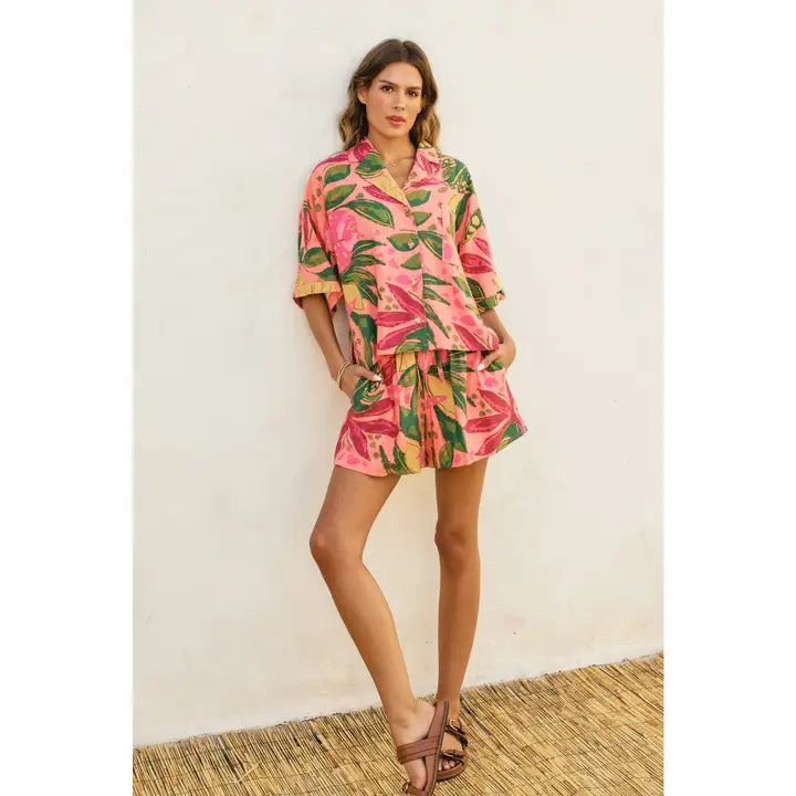 Just Like Paradise Relaxed Shirt and Shorts Set