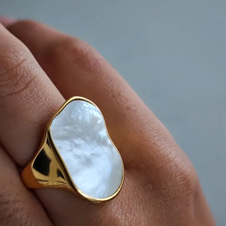 Mother of Pearl Ring Waterproof