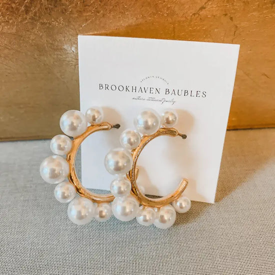 Pearl Hoop Earrings