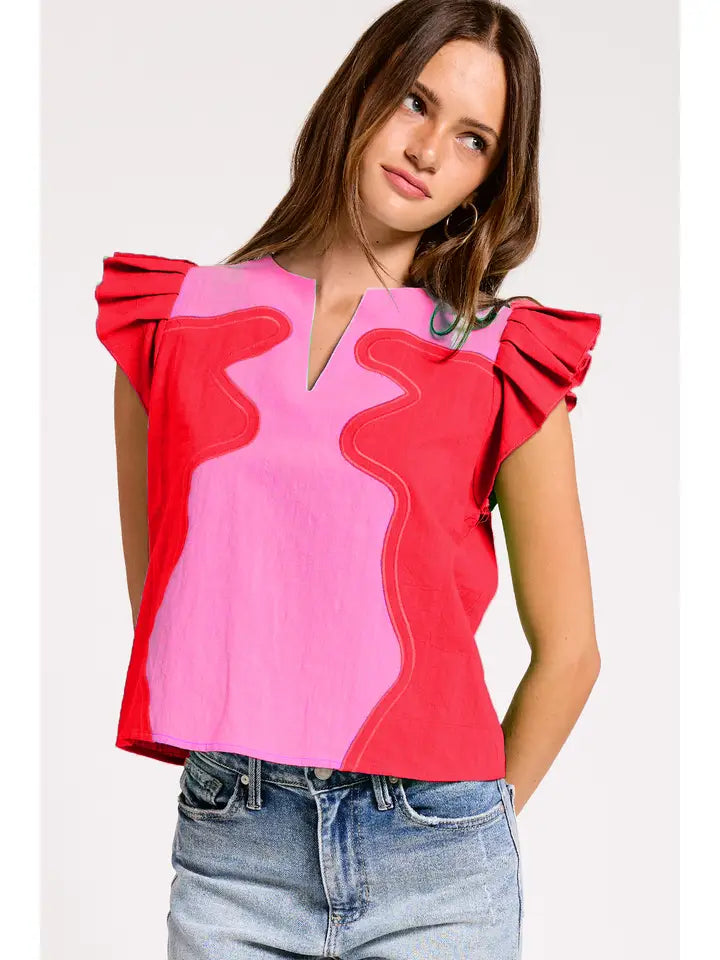 Wavy Pop Flutter Top