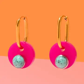 Deco Glam Oval Hoop Earrings