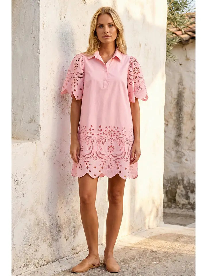 Scallop Embroidered Dress