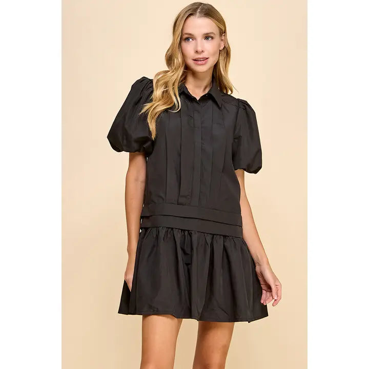 Pleat Detail Shirt Dress