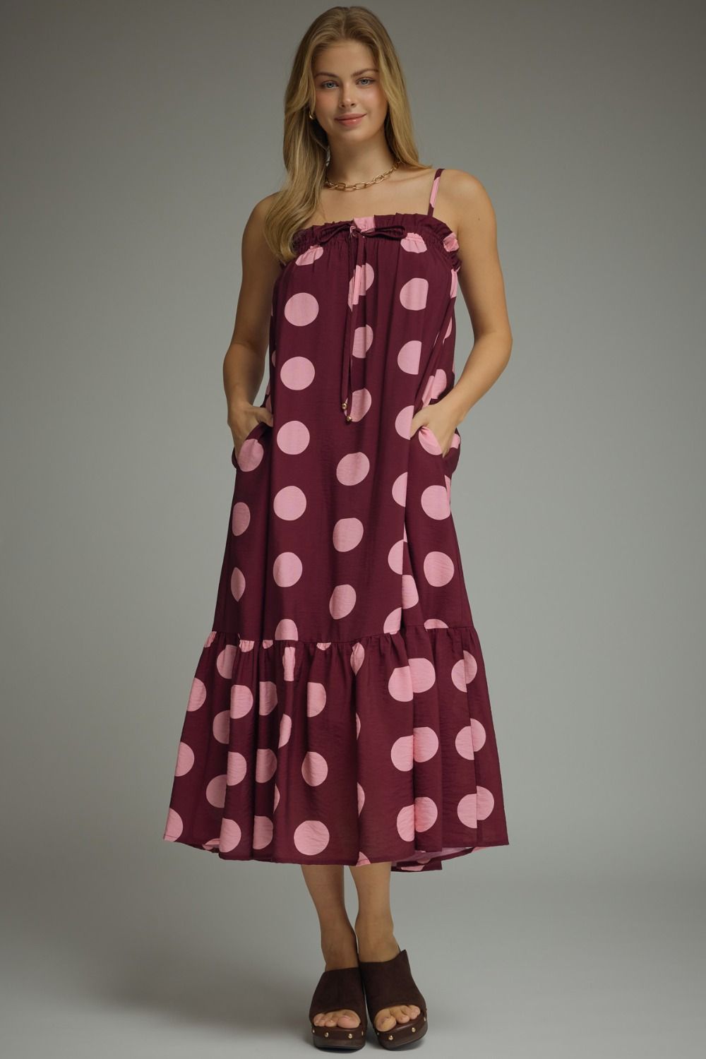 Playful Polka Midi Dress