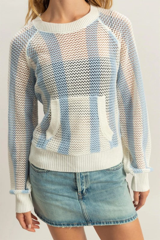 Striped Pocket Detail Sweater