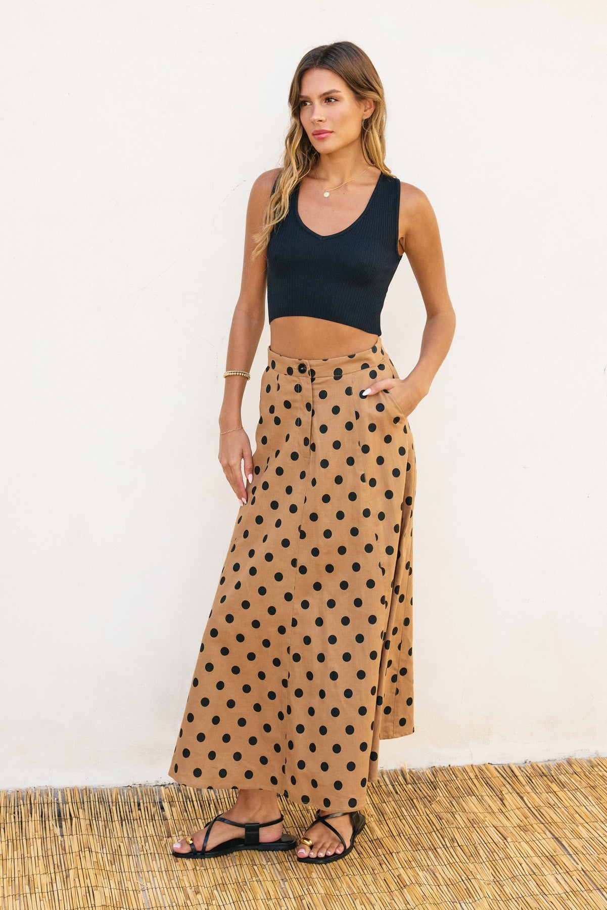 Polka Dot Maxi Skirt