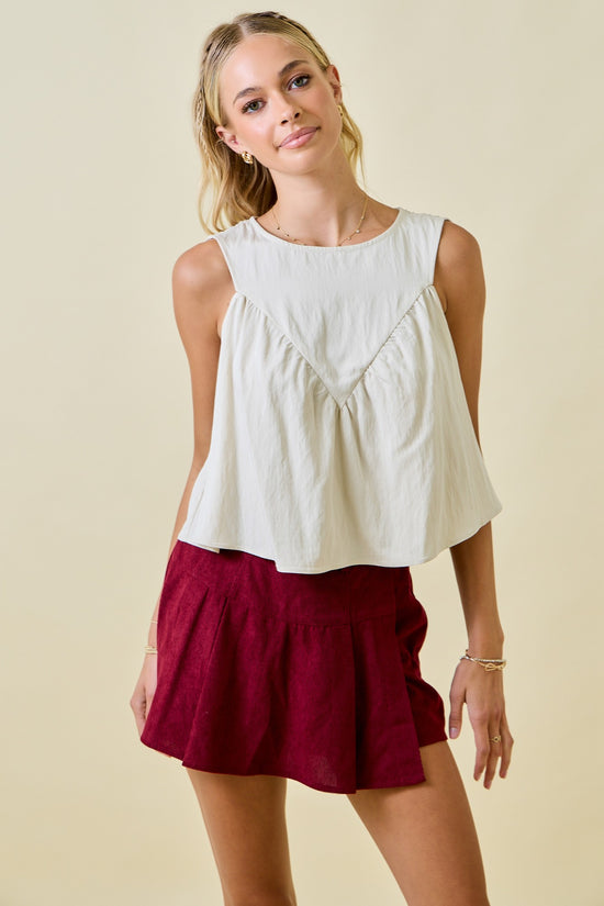 V-Neck  Poplin Blouse