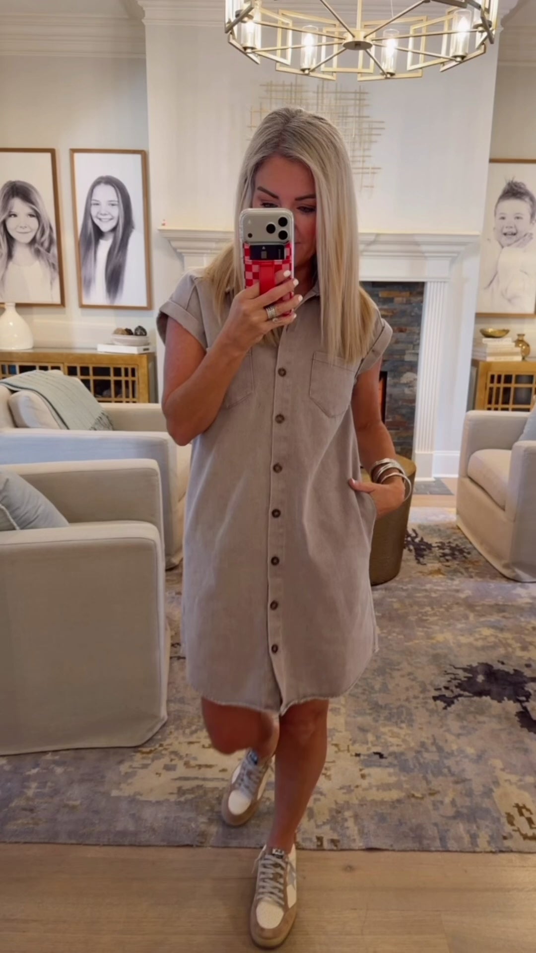 Load and play video in Gallery viewer, Washed Twill Denim Dress
