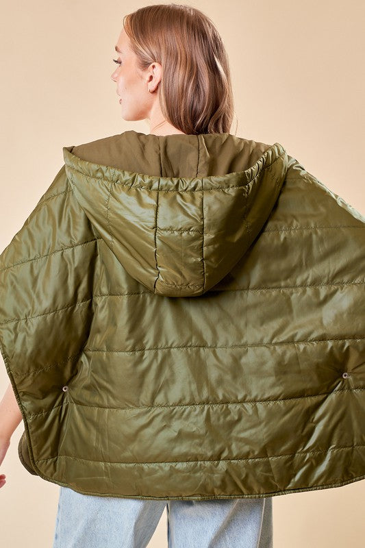 Puffer Cape With Hood