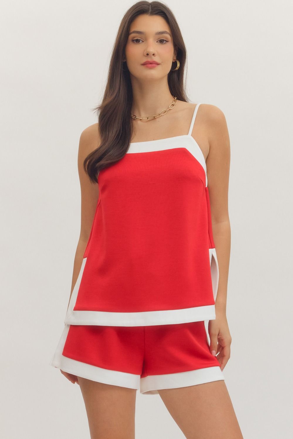Square Neck Contrast Top
