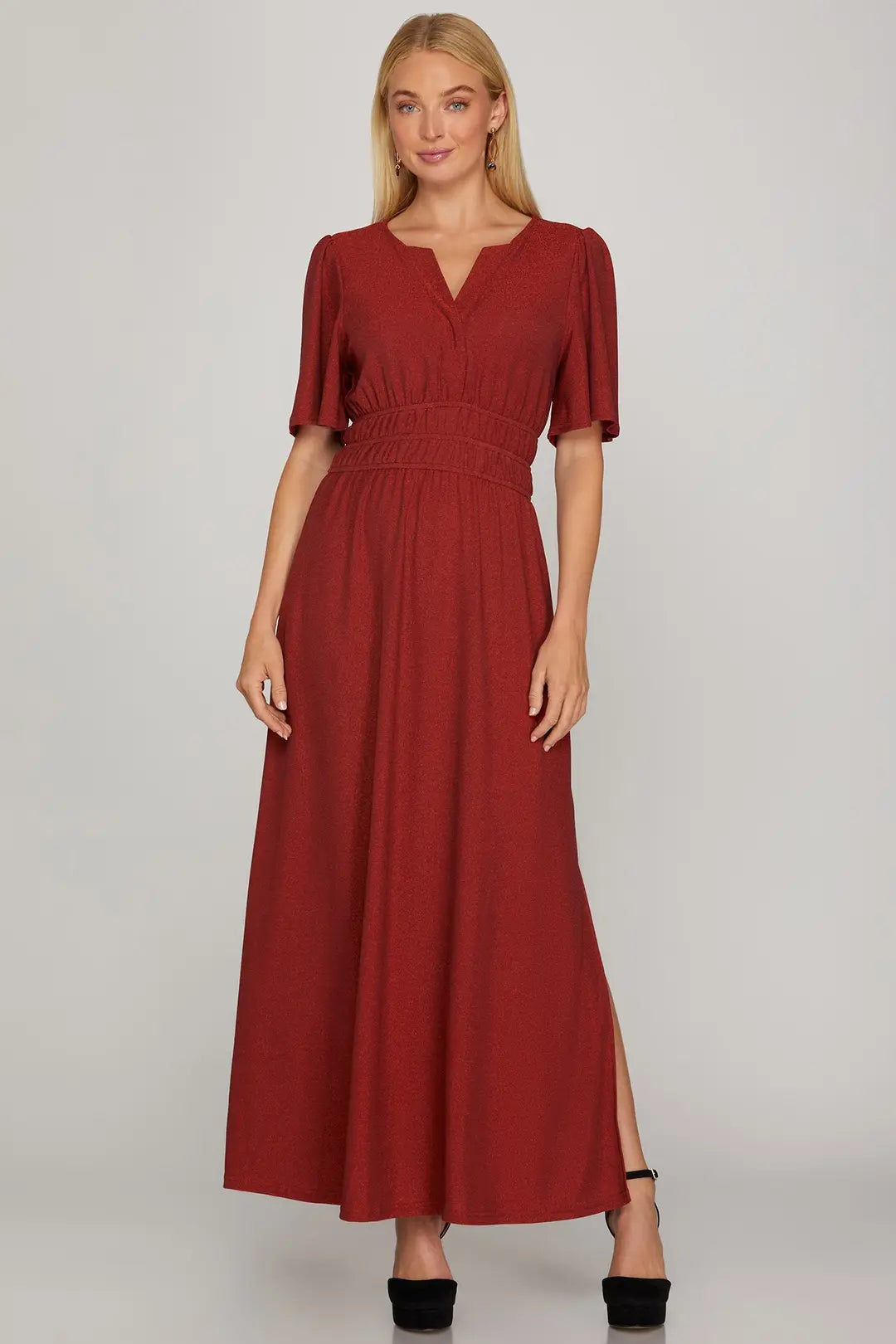 Metallic Maxi Dress