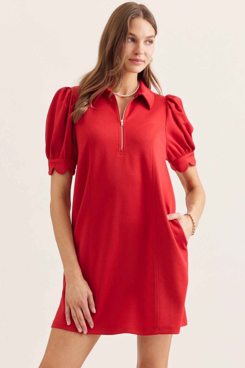 Puff Sleeve Mini Dress