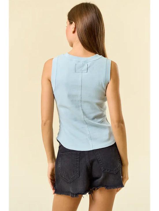 Round Hem Ribbed Tank