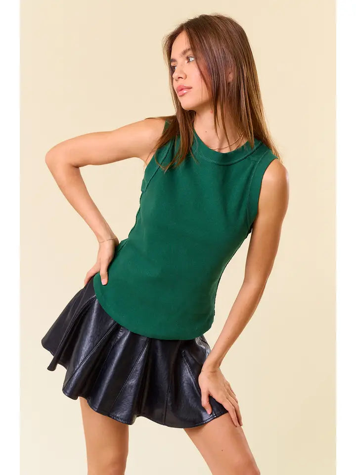 Round Hem Ribbed Tank