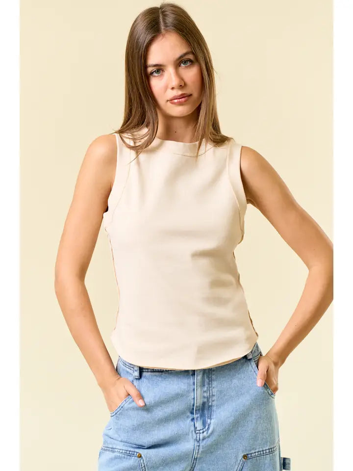 Round Hem Ribbed Tank