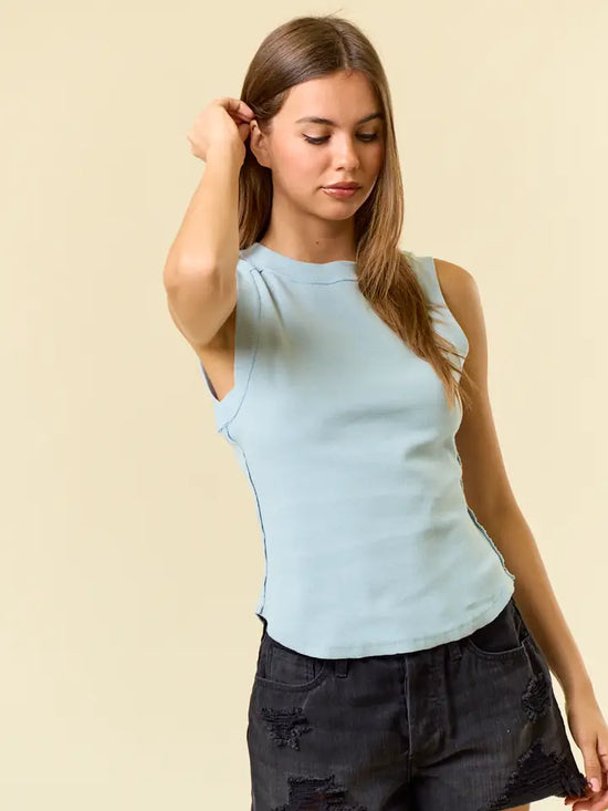 Round Hem Ribbed Tank