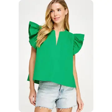 Flutter Ruffle Sleeve Top