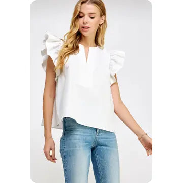 Flutter Ruffle Sleeve Top