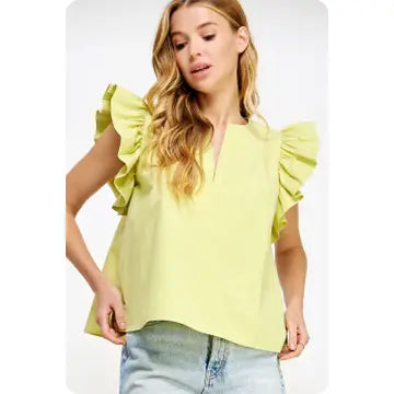 Flutter Ruffle Sleeve Top