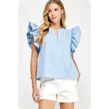 Flutter Ruffle Sleeve Top