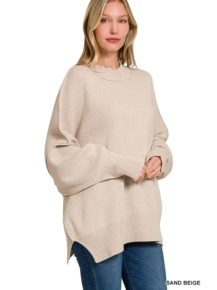 Side Slit Oversized Sweater