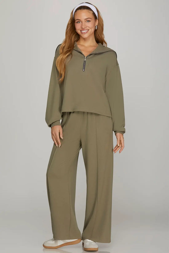 Half Zip Sailor Collar Set