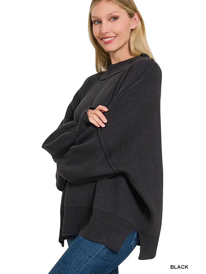 Side Slit Oversized Sweater