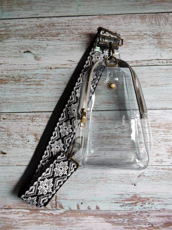Load image into Gallery viewer, Clear Sling Bags with Boho Belt
