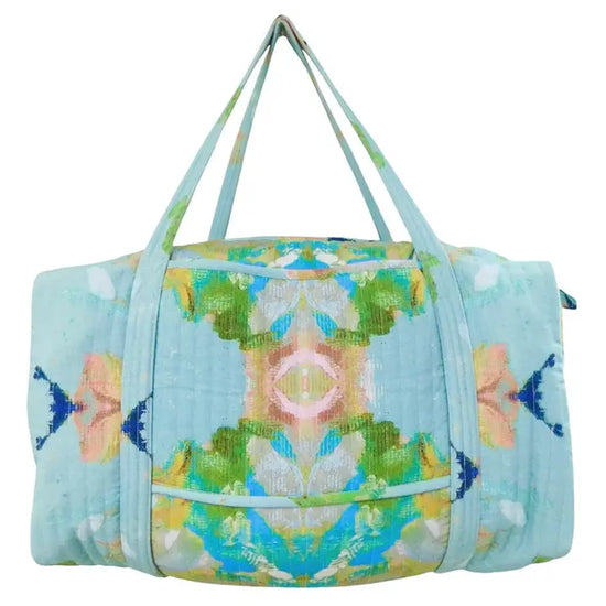 Laura Park Stained Glass Blue Weekender Duffle Bag