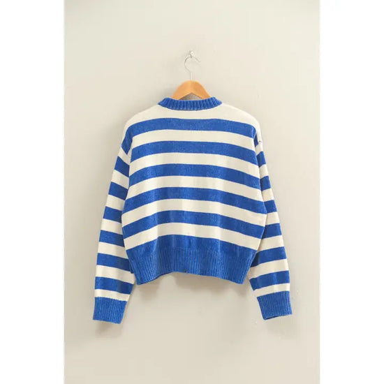 Striped Sweater with Ribbed Edge