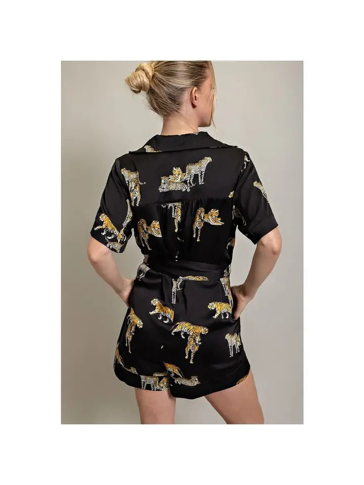 Tiger Short Sleeve Romper